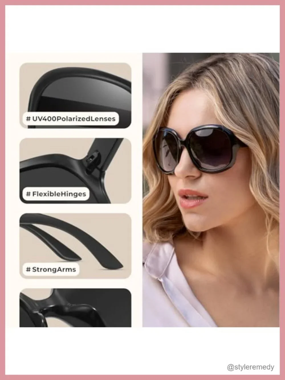 Vintage Bug Eye Oval Sunglasses for Women 2025 Oversized Polarized UV Shades